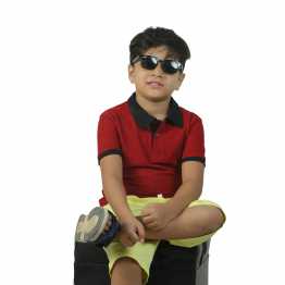 "Boys' Short Sleeve  Polo T-Shirt Maroon"